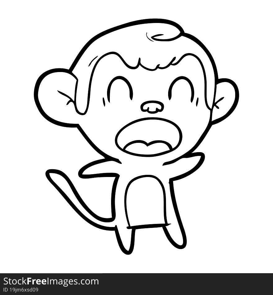 shouting cartoon monkey. shouting cartoon monkey