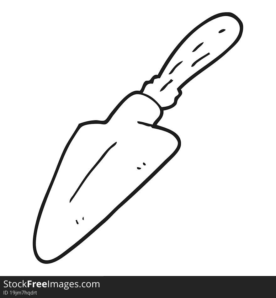 black and white cartoon trowel