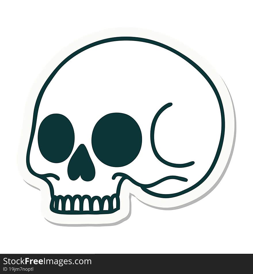 tattoo style sticker of a skull