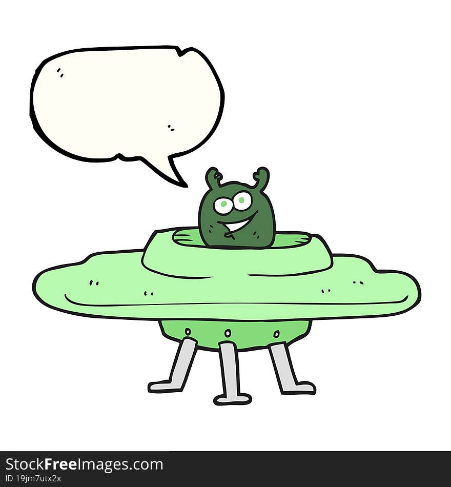 speech bubble cartoon spaceship