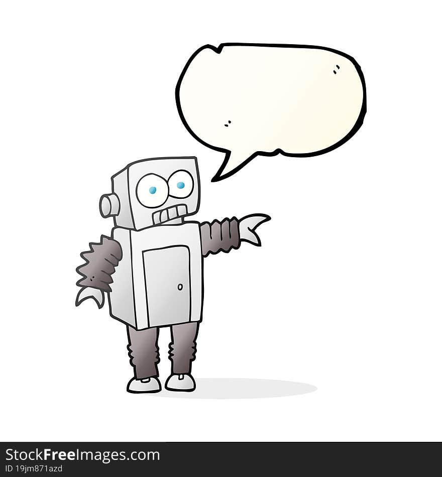 Speech Bubble Cartoon Robot