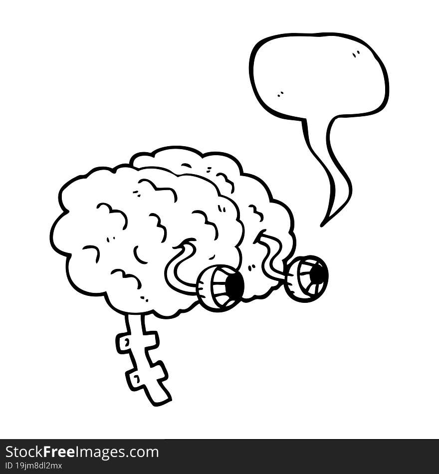 speech bubble cartoon brain