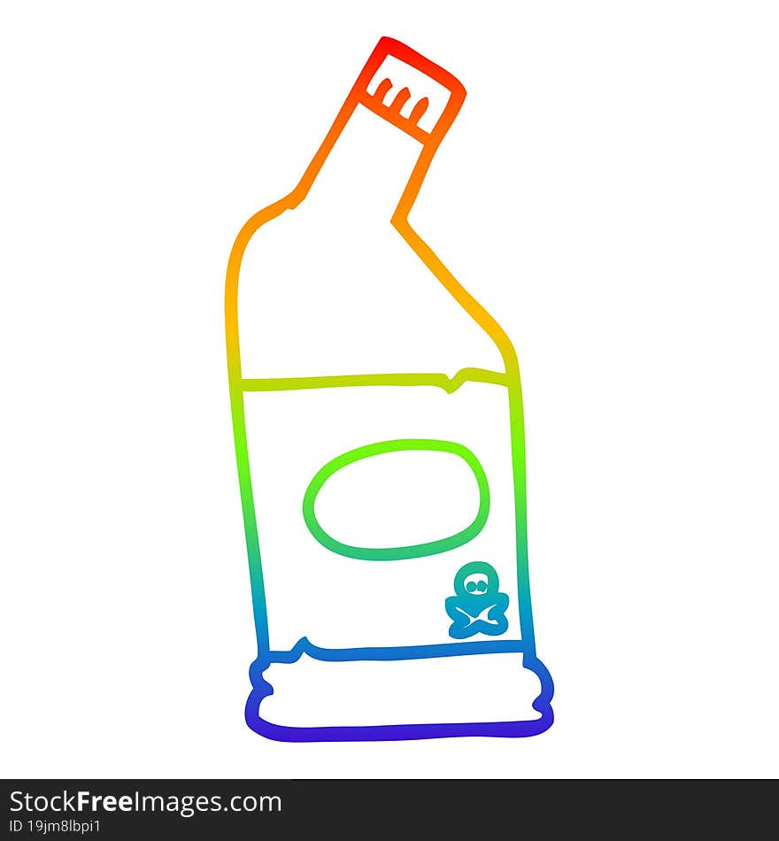 rainbow gradient line drawing cartoon bleach cleaner