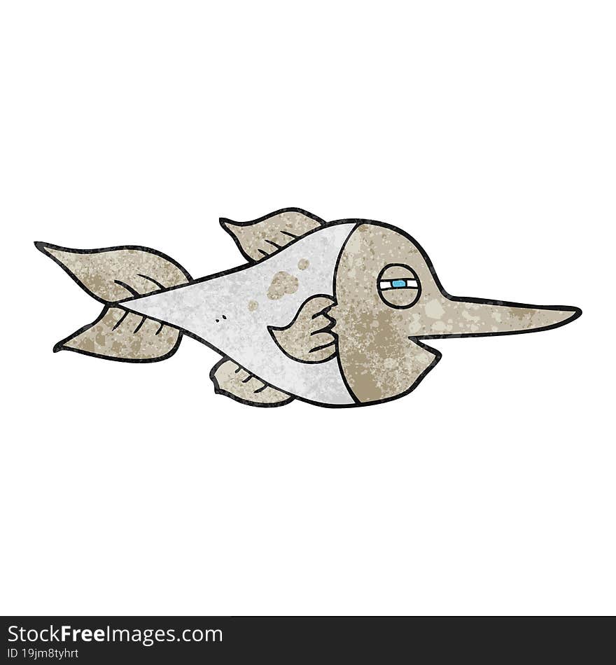 freehand drawn texture cartoon swordfish