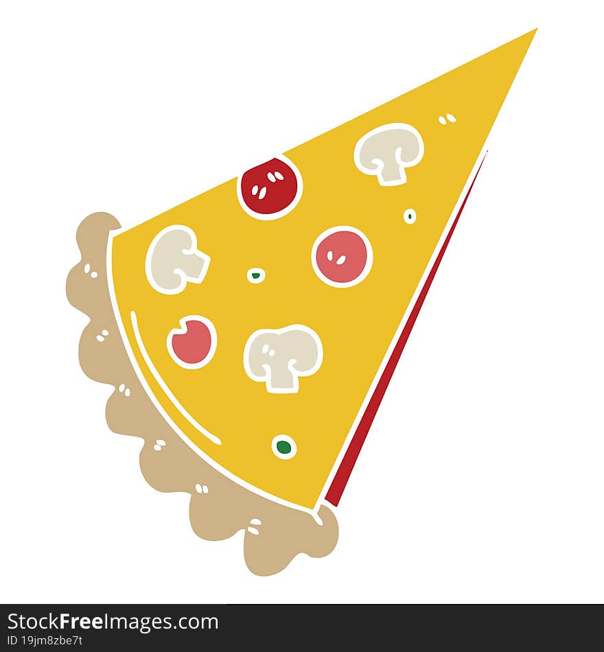 quirky hand drawn cartoon slice of pizza