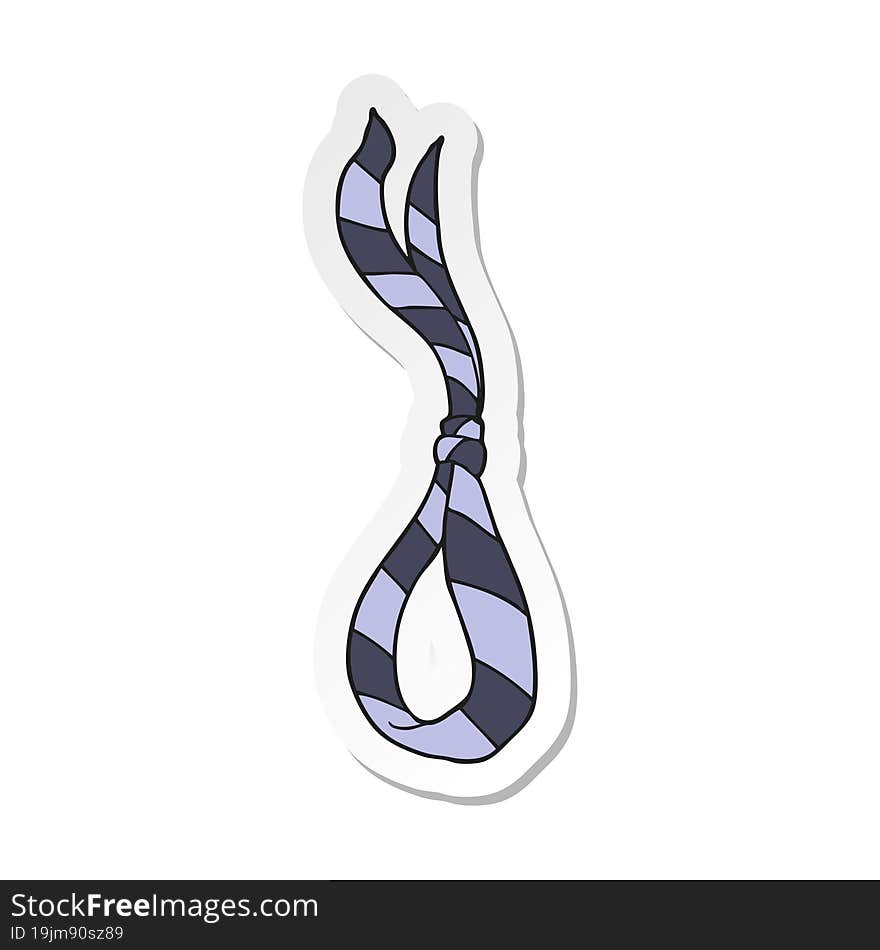 sticker of a cartoon business tie like noose