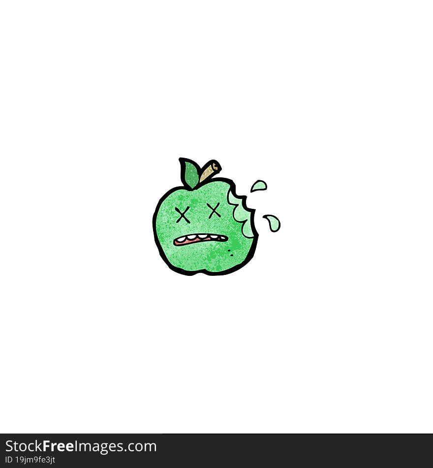 cartoon bitten apple