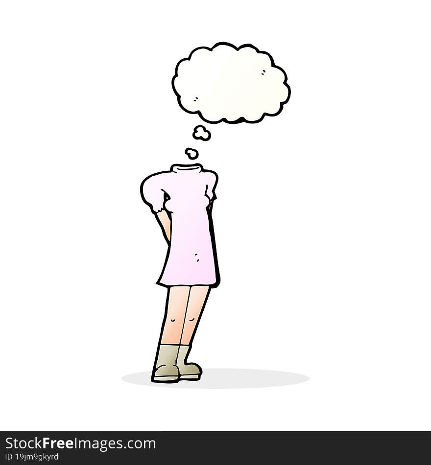 Cartoon Female Body (add Photos Or Mix And Match Cartoons) With Thought Bubble