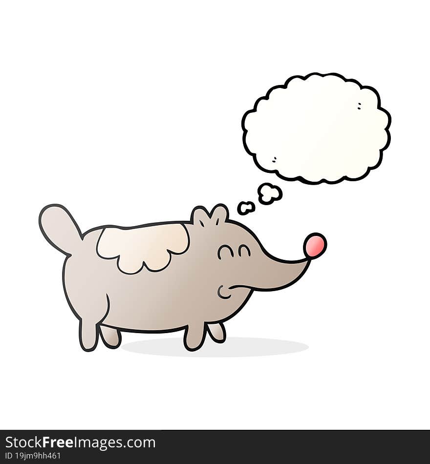 thought bubble cartoon small fat dog