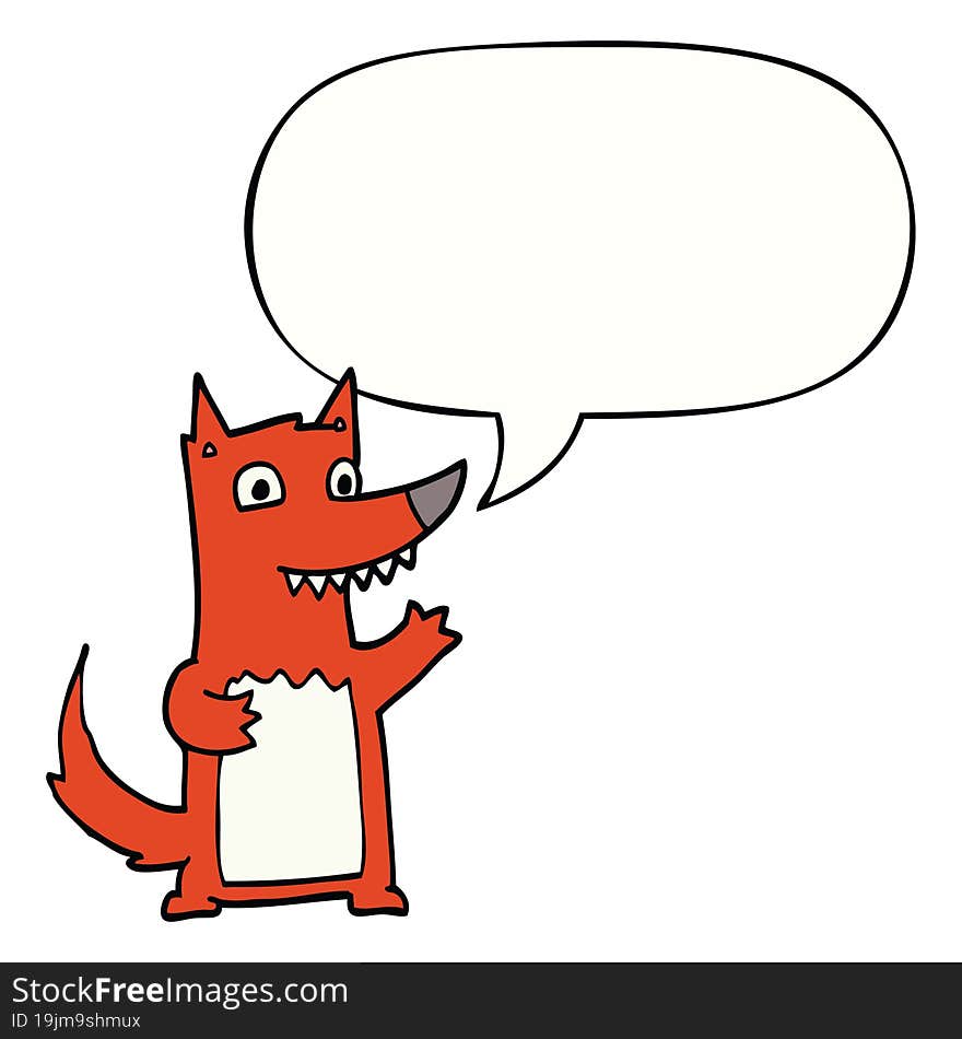 Cartoon Wolf And Speech Bubble