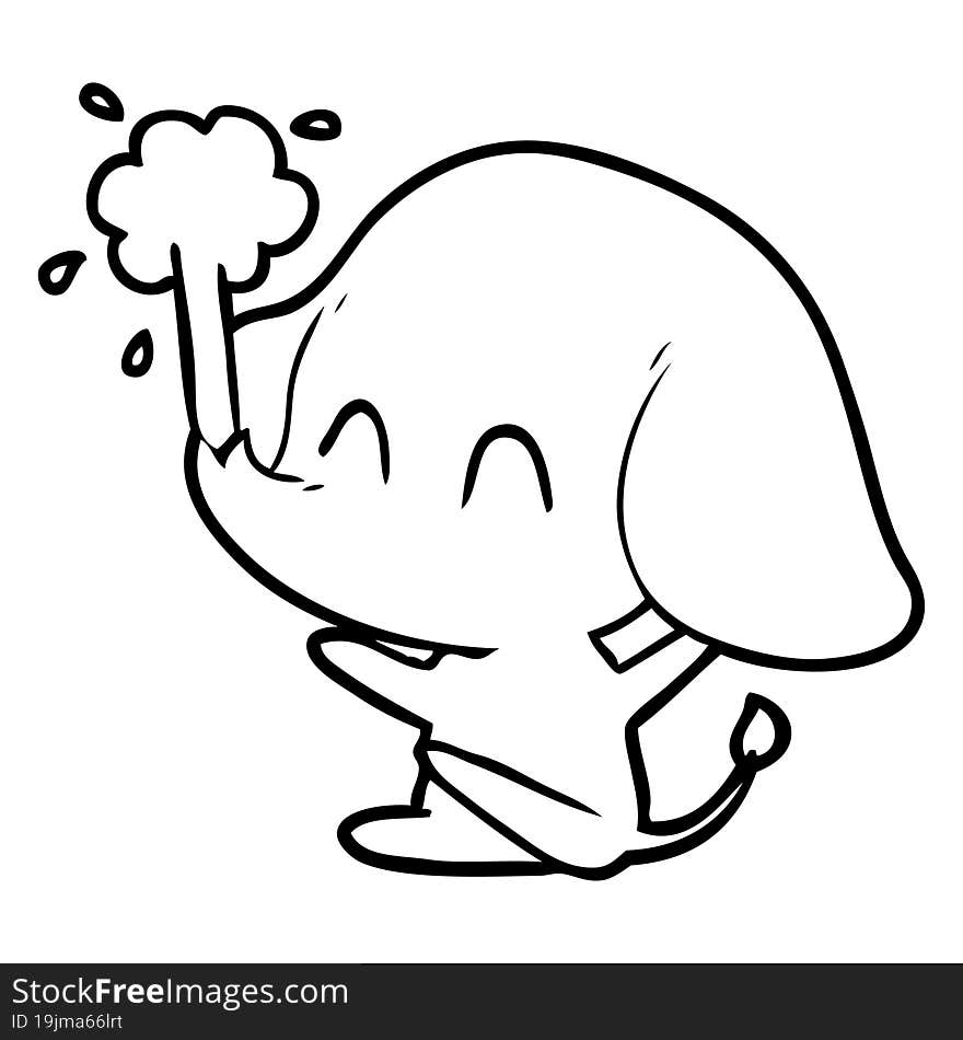 cute cartoon elephant spouting water. cute cartoon elephant spouting water