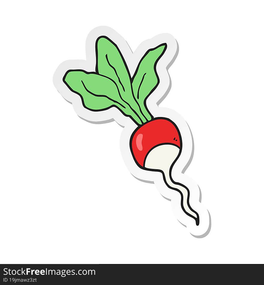 Sticker Of A Cartoon Radish