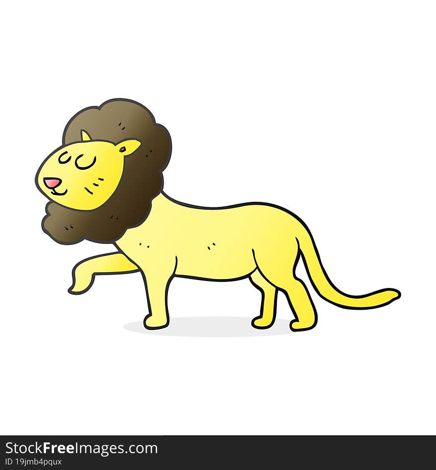 freehand drawn cartoon lion