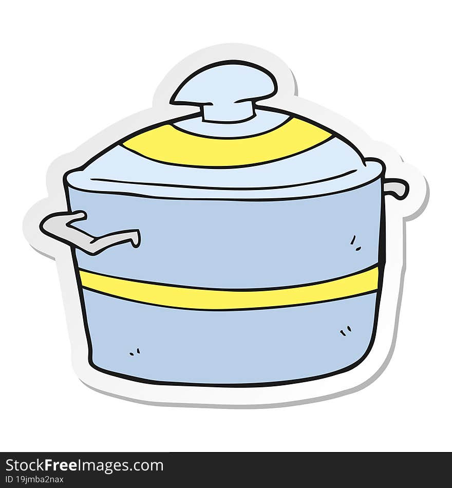 sticker of a cartoon cooking pot