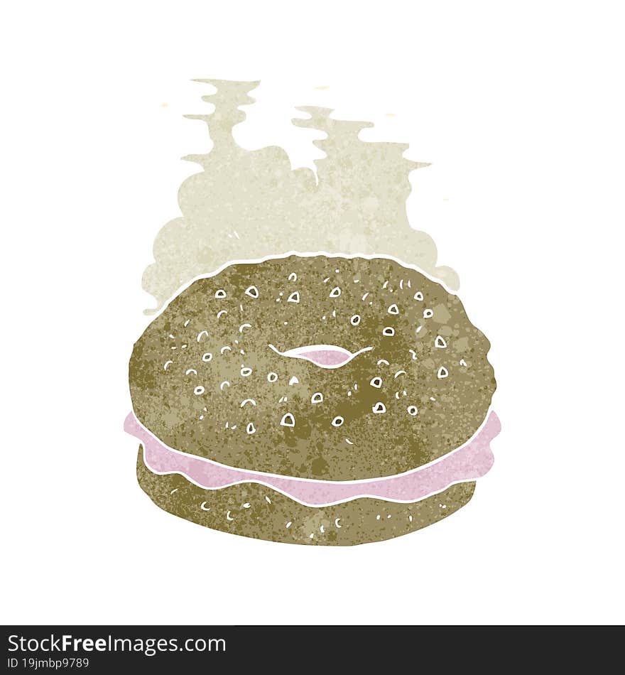 retro cartoon bagel