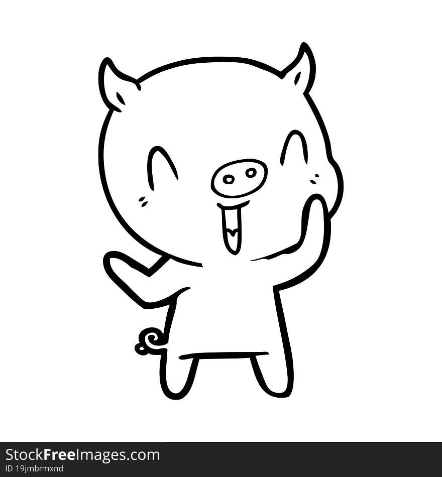 happy cartoon pig. happy cartoon pig