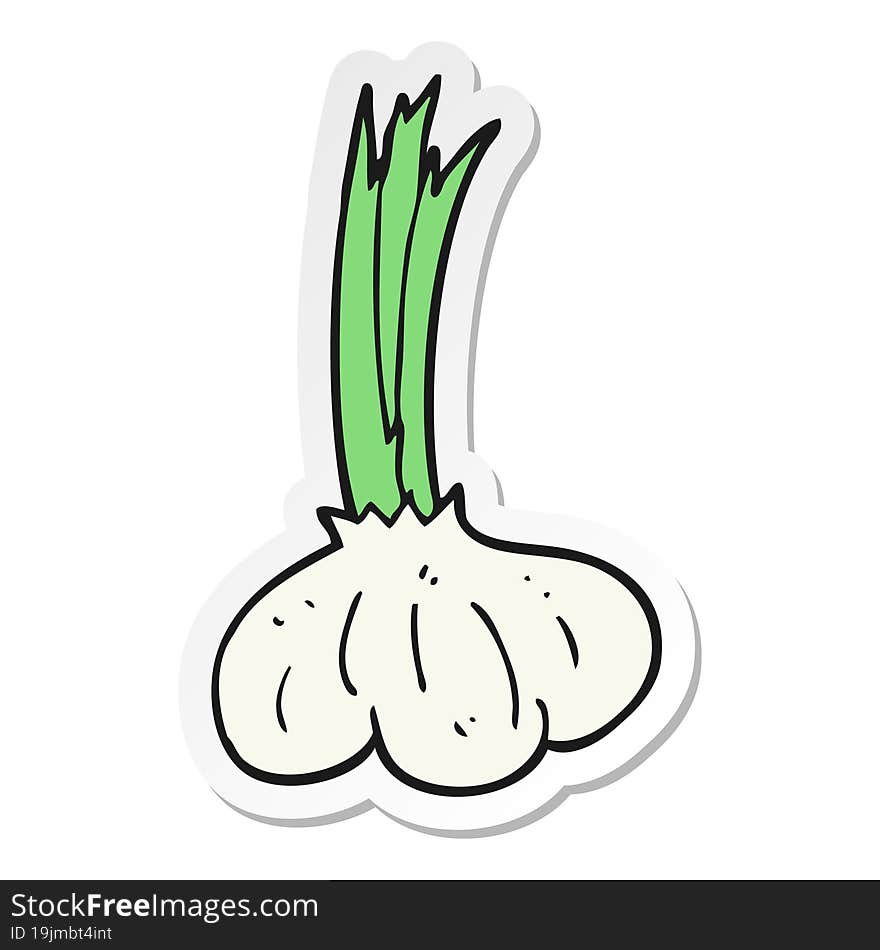 sticker of a cartoon garlic