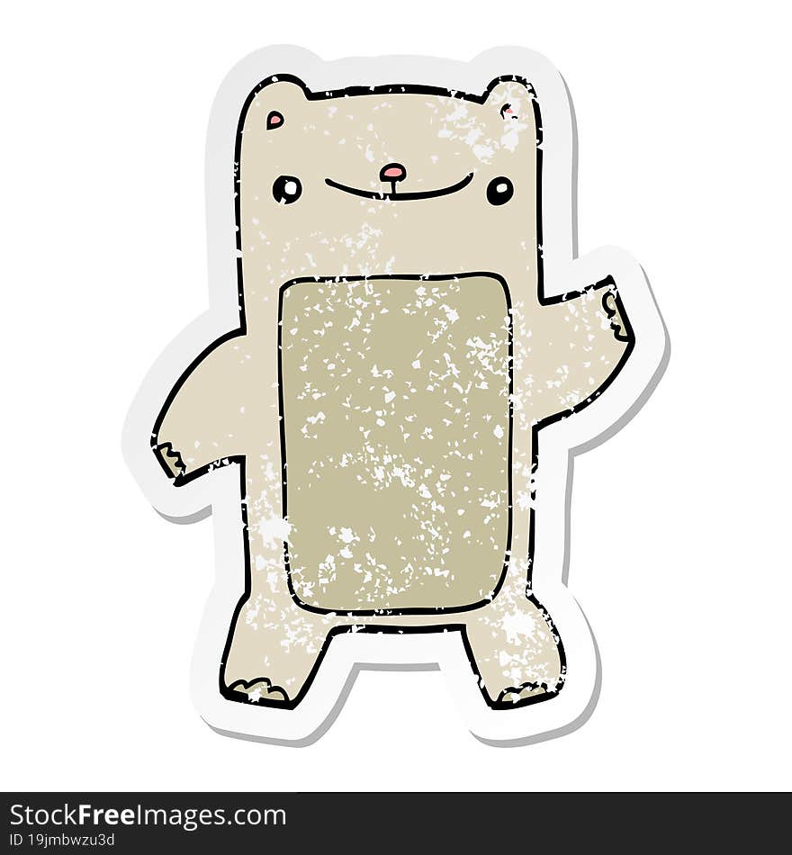 Distressed Sticker Of A Cartoon Teddy Bear