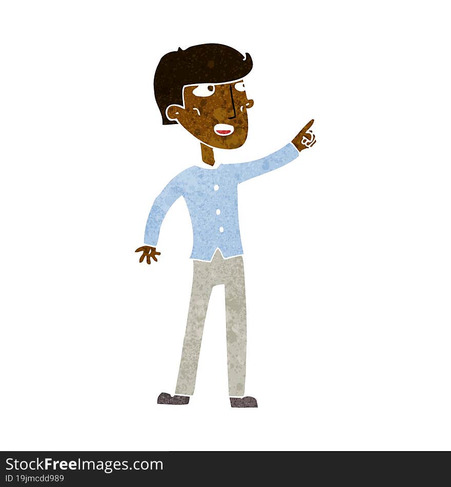 cartoon man pointing