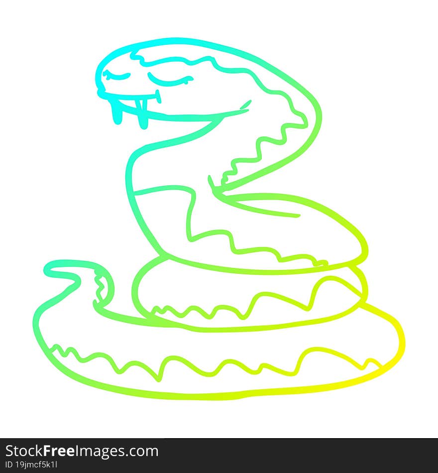 cold gradient line drawing cartoon snake