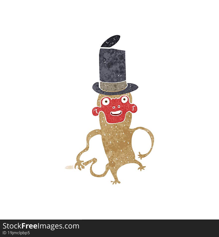 cartoon monkey wearing top hat