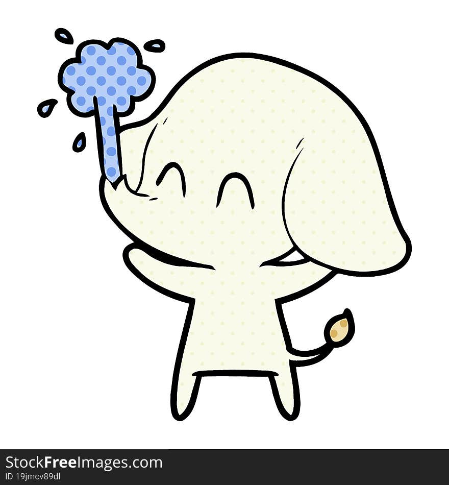 cute cartoon elephant spouting water. cute cartoon elephant spouting water