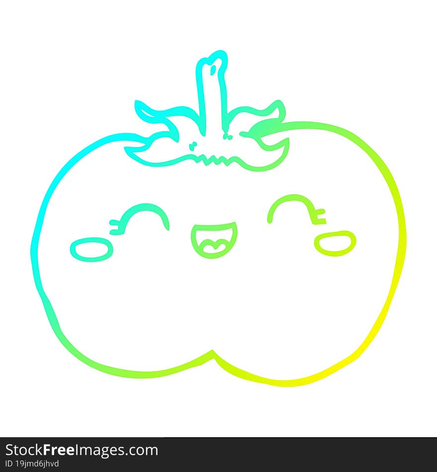 cold gradient line drawing cartoon tomato