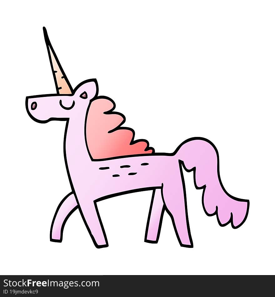 cartoon doodle magical unicorn