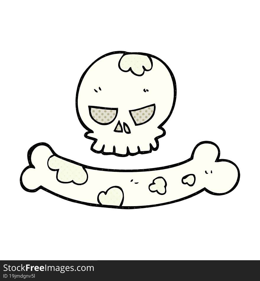 cartoon skull and bone symbol