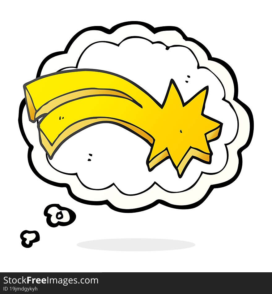 thought bubble cartoon decorative shooting star