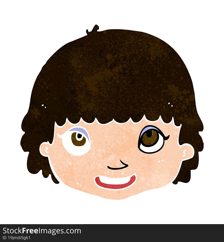 cartoon happy female face