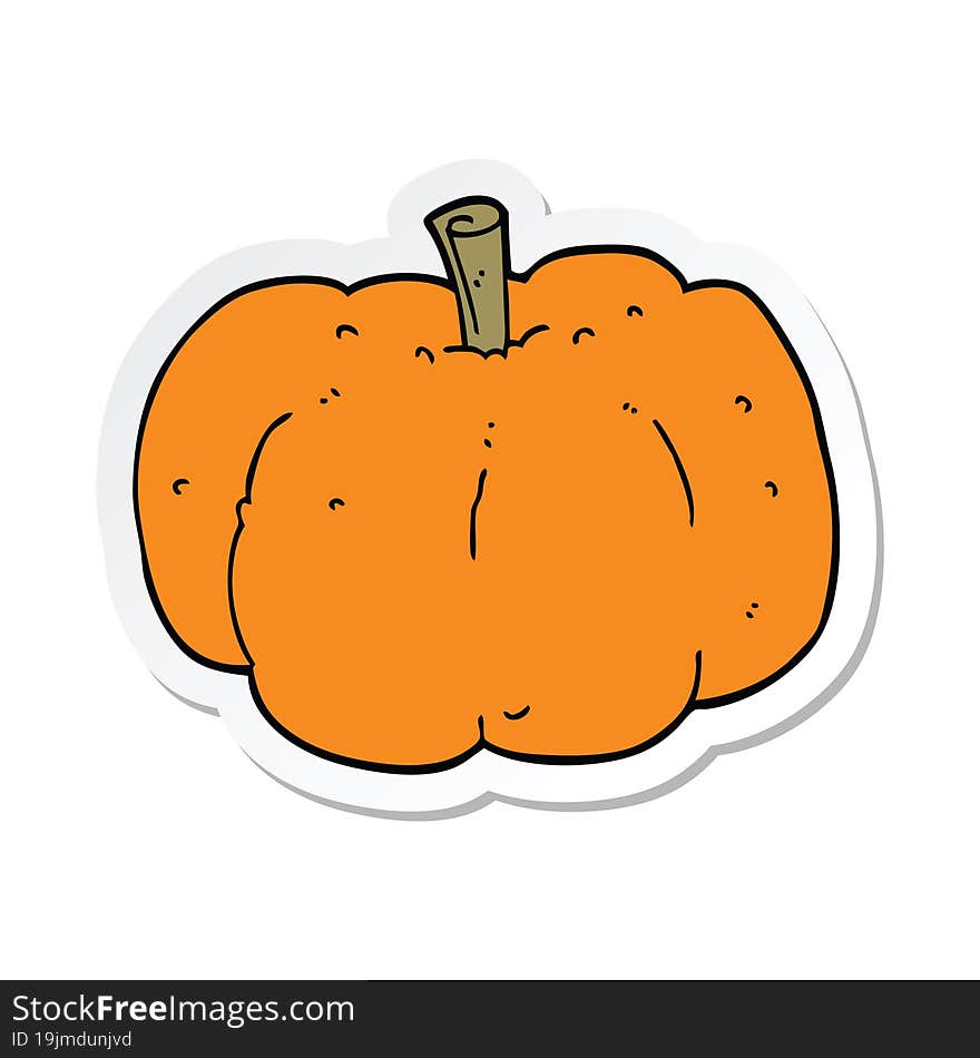 sticker of a cartoon pumpkin