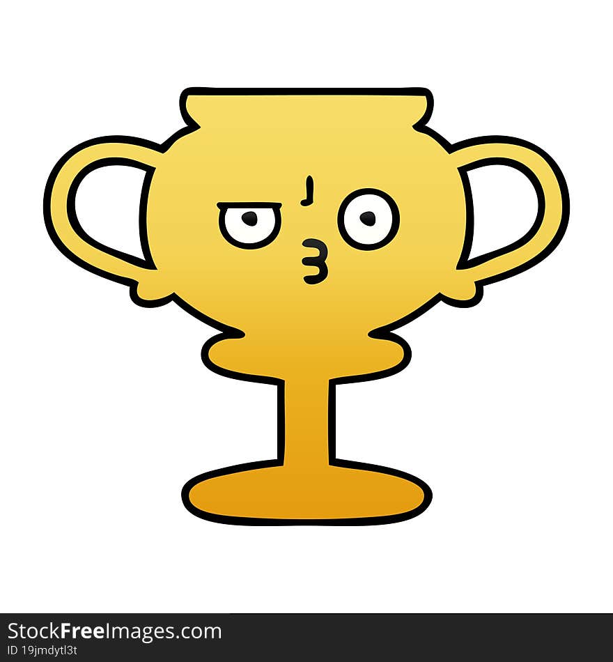 Gradient Shaded Cartoon Trophy