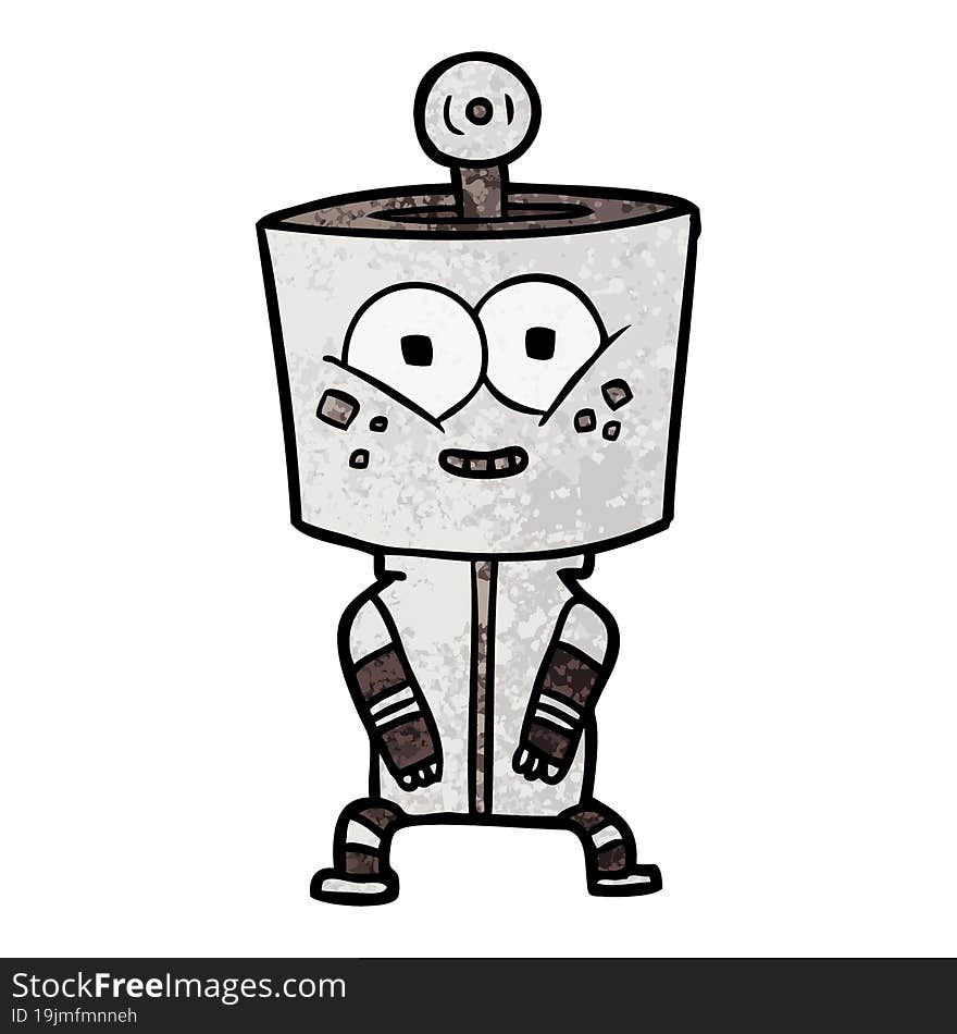 happy cartoon robot. happy cartoon robot