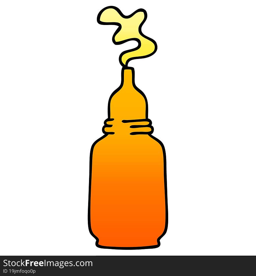 quirky gradient shaded cartoon mustard bottle