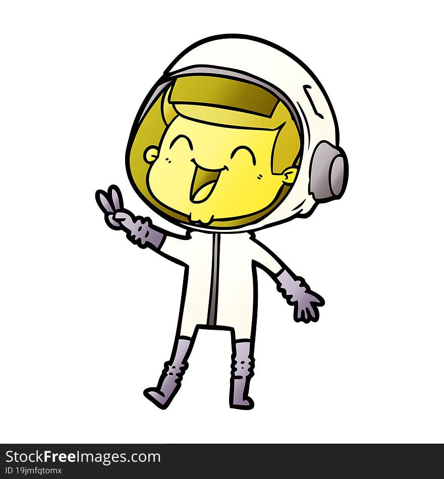 happy cartoon astronaut. happy cartoon astronaut