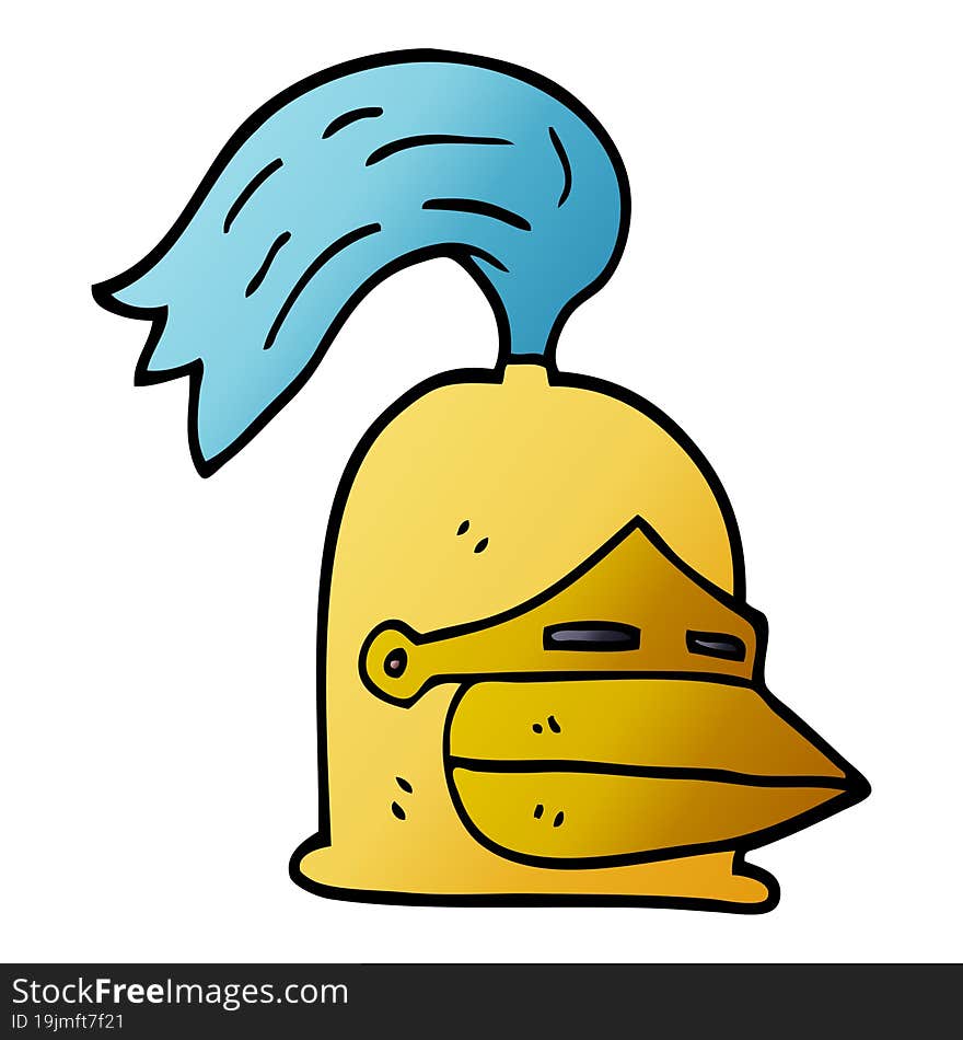 cartoon doodle golden helmet