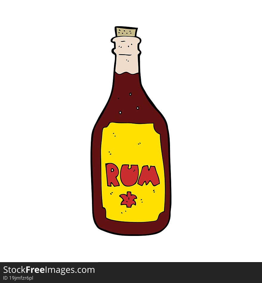 cartoon rum bottle