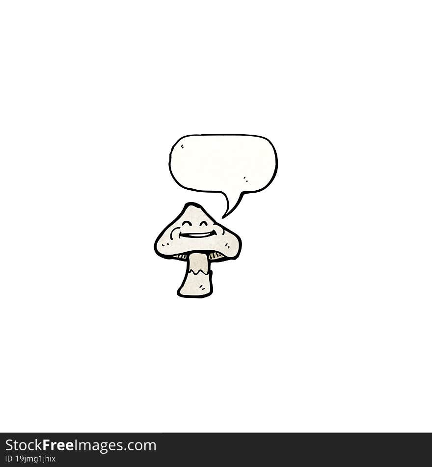 Cartoon Toadstool With Speech Bubble