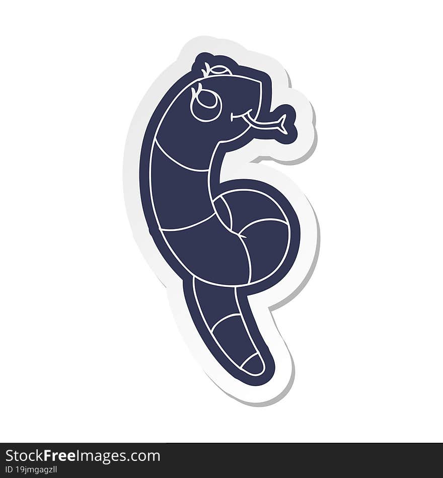 Cartoon Sticker Kawaii Of A Cute Snake