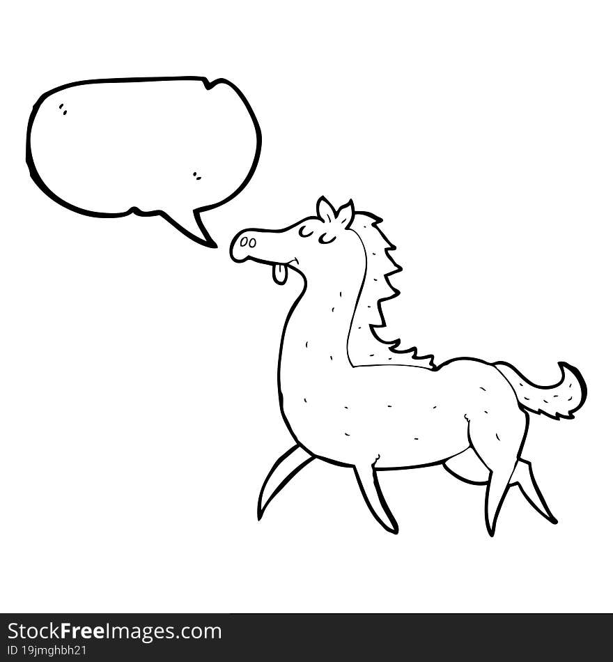 Speech Bubble Cartoon Horse