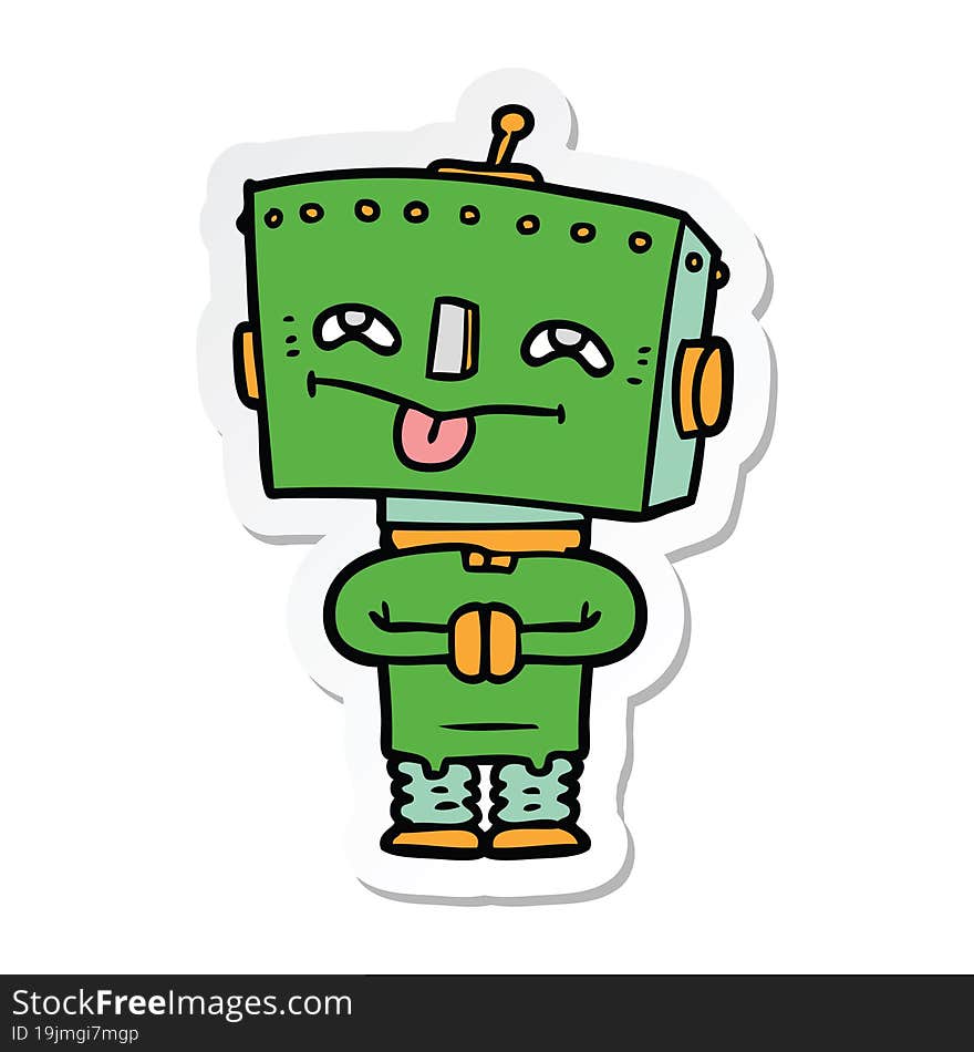 sticker of a cartoon robot