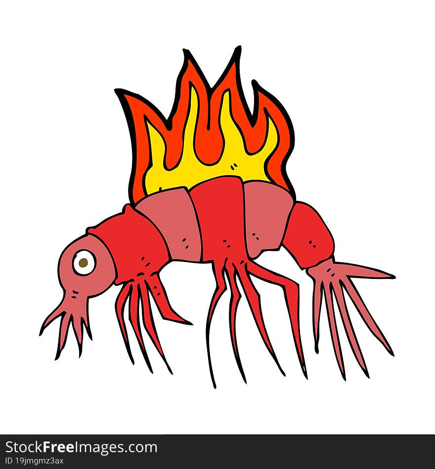 cartoon hot shrimp