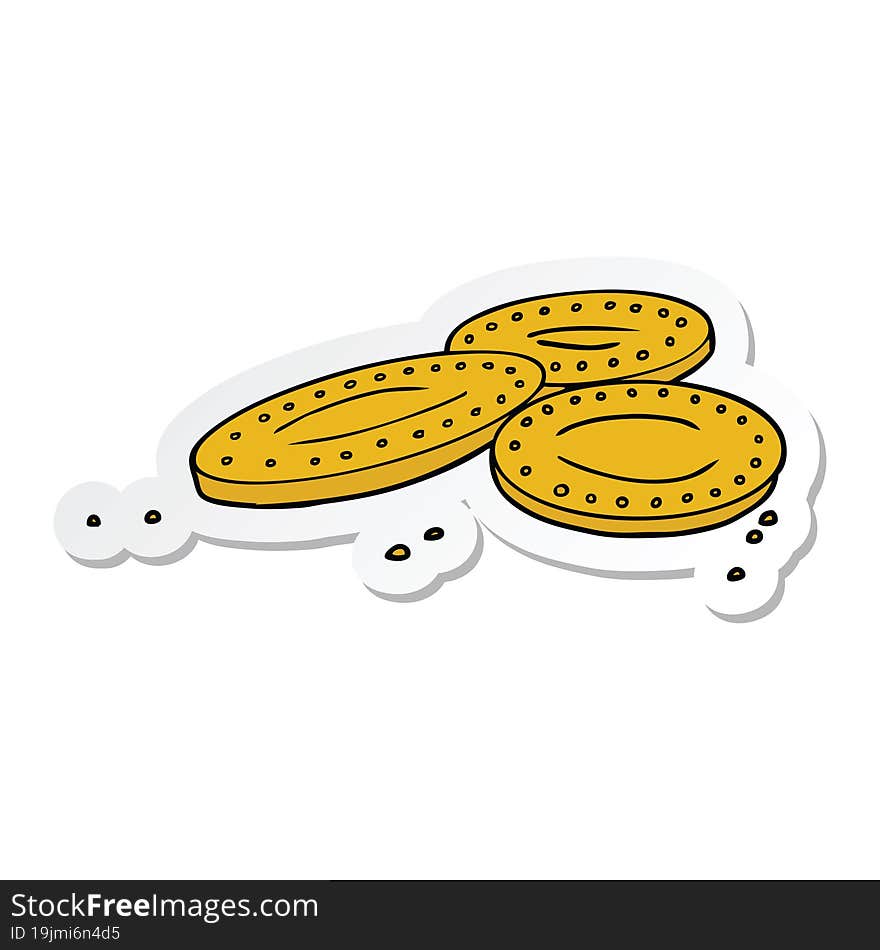 Sticker Of A Cartoon Gold Coins