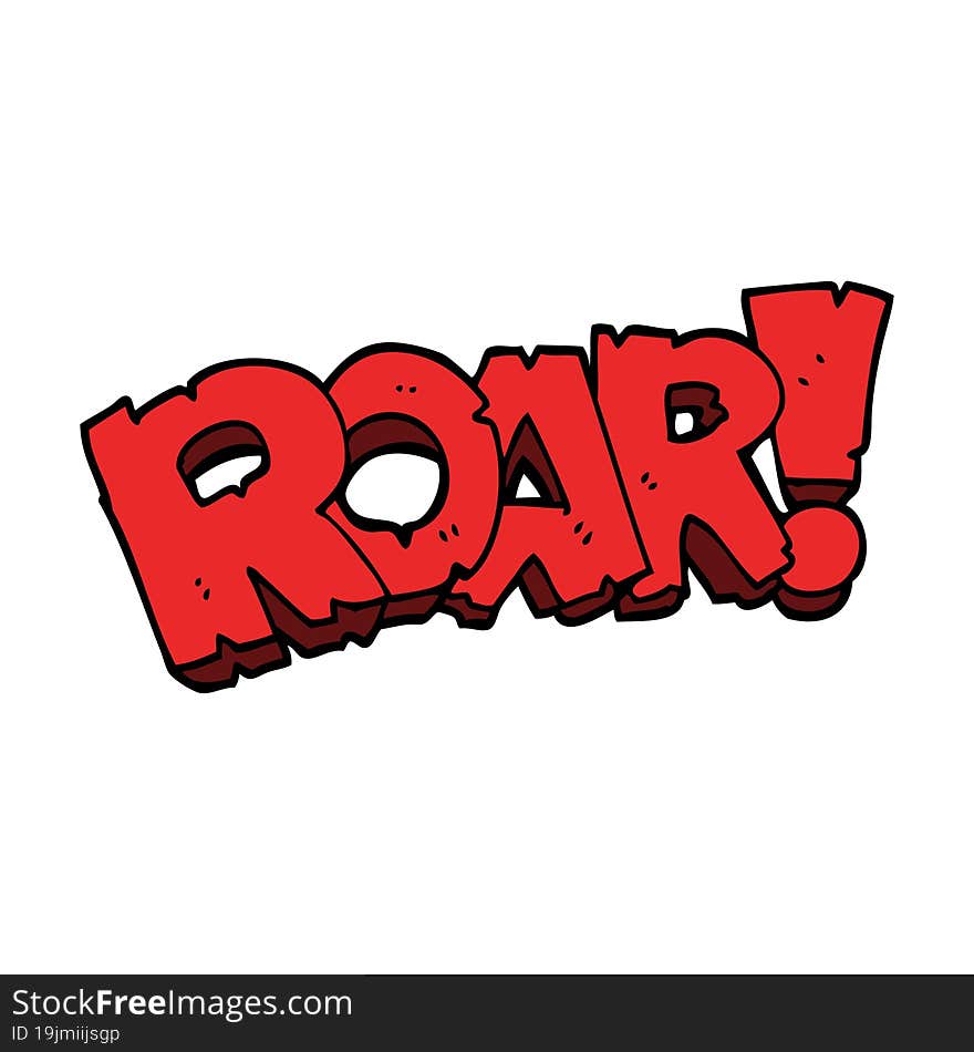 Cartoon Doodle Roar Sign