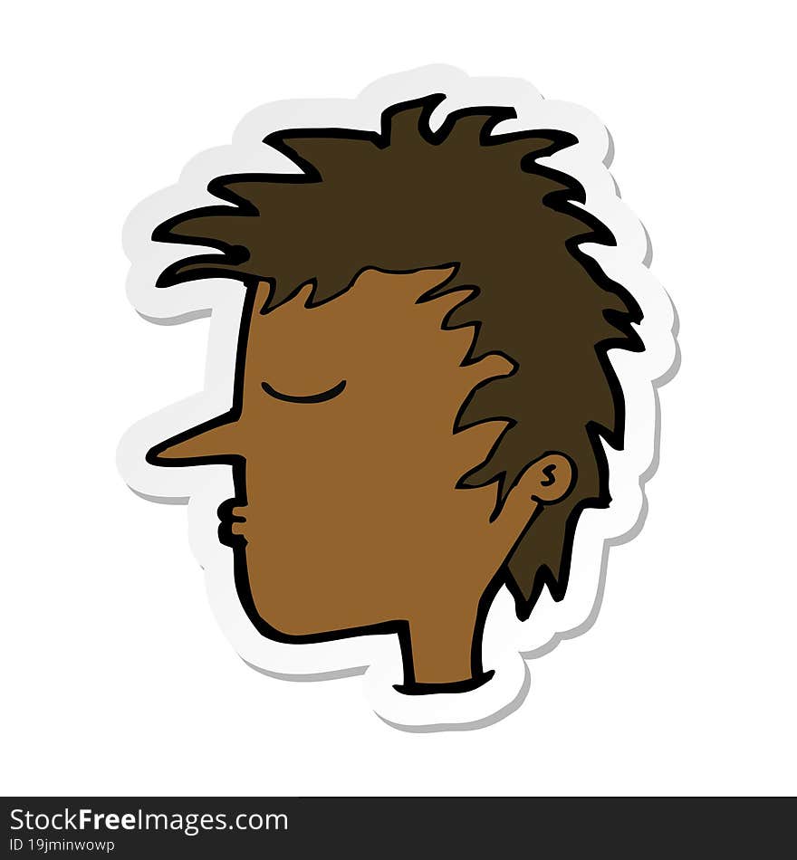 sticker of a cartoon male face