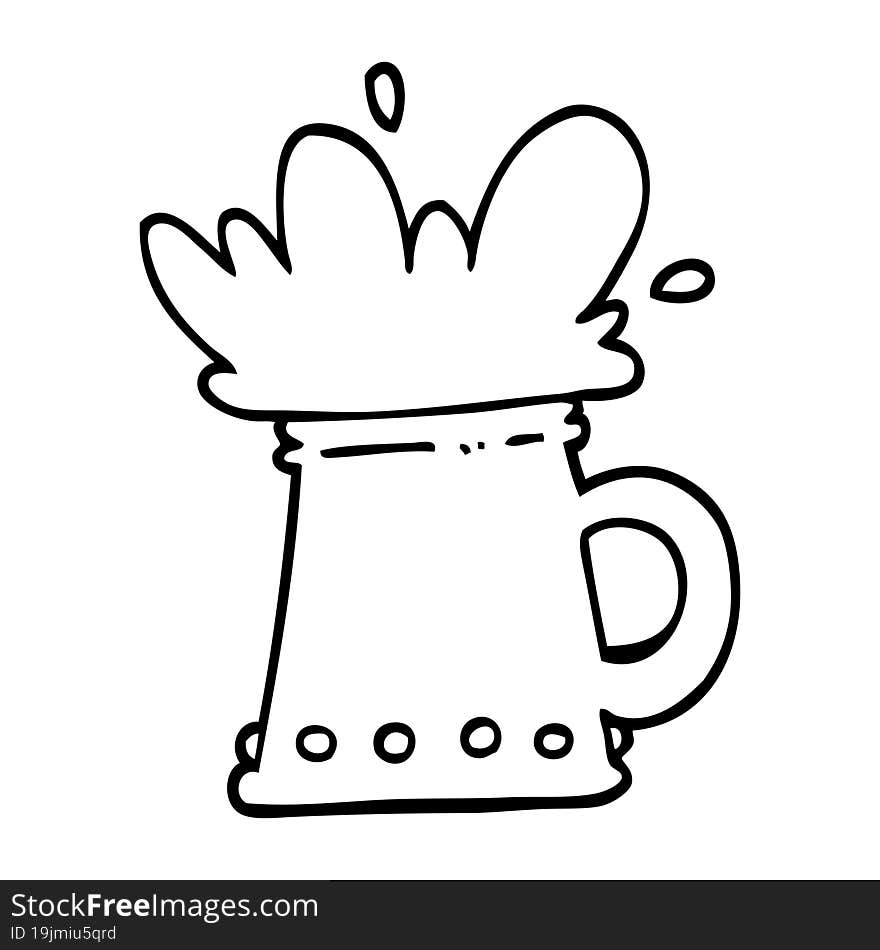 Black And White Cartoon Beer Tankard