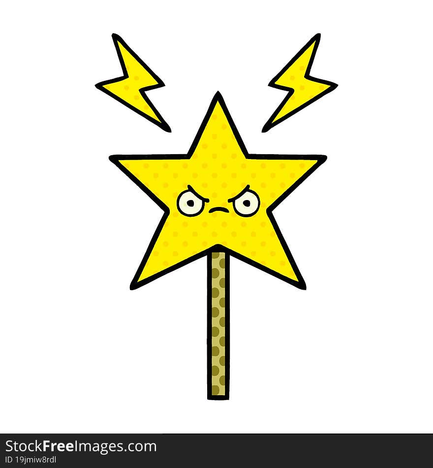 comic book style cartoon magic wand