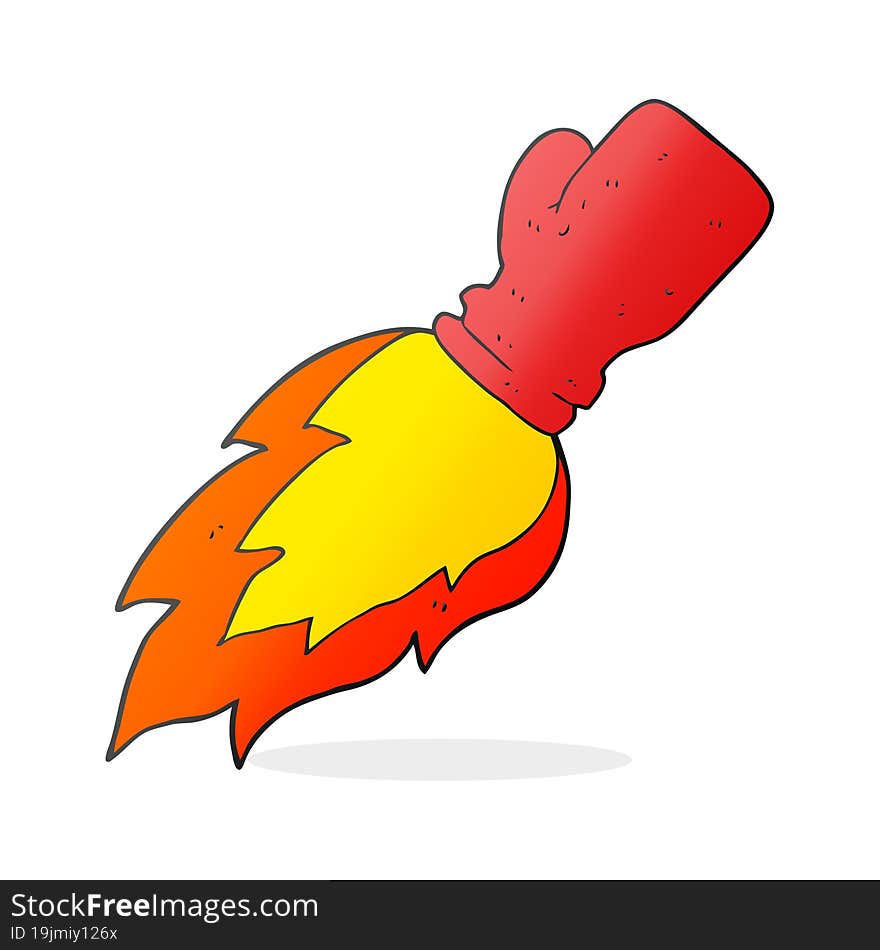 Cartoon Boxing Glove Flaming Punch