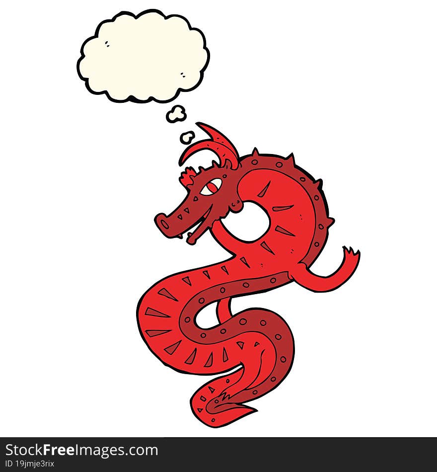 saxon dragon cartoon with thought bubble